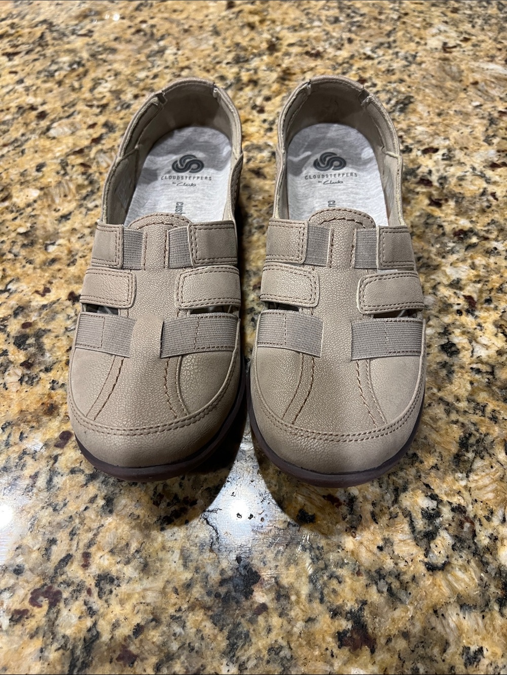 Cloudsteppers by Clarks Taupe Slip-On Comfort Loafers